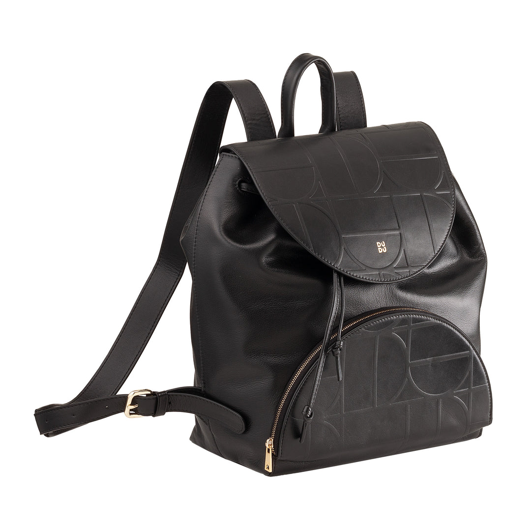 Dudu Woman Backpack in Soft Leather With Coulisse - Elegant, spacious and adjustable backpack for daily use