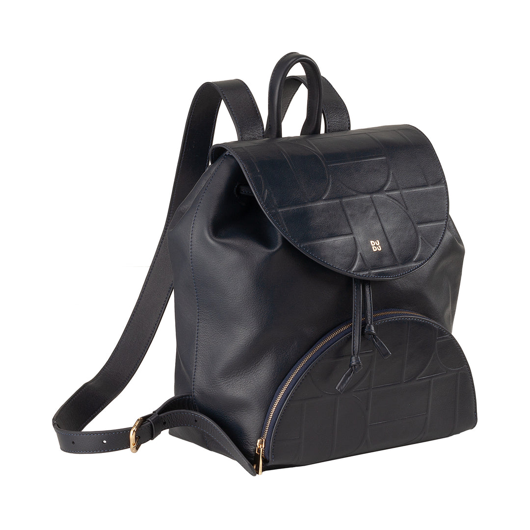 Dudu Woman Backpack in Soft Leather With Coulisse - Elegant, spacious and adjustable backpack for daily use