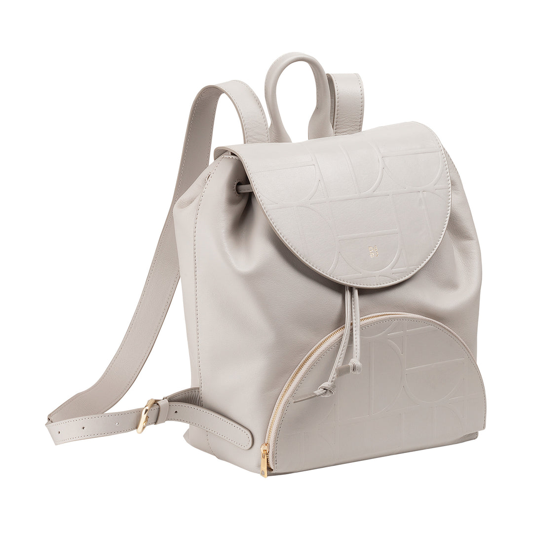 Dudu Woman Backpack in Soft Leather With Coulisse - Elegant, spacious and adjustable backpack for daily use