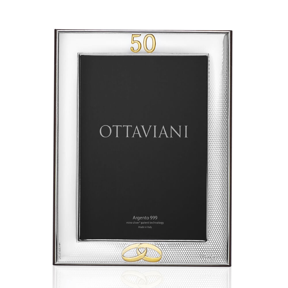 Ottaviani perfore מסגרת 50 שנות נישואים 13x18 ס"מ למינציה כסף 5015A