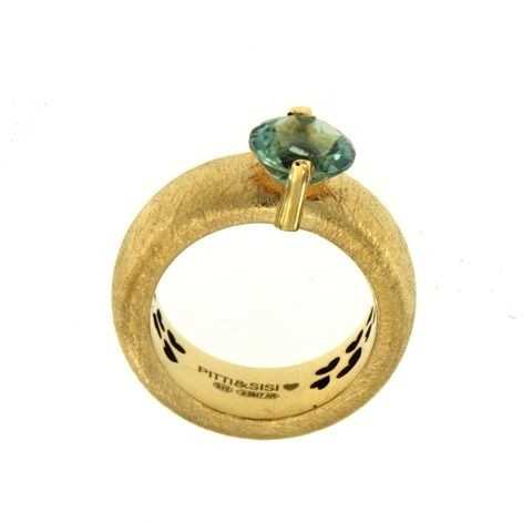 טבעת קשת פיטי וסיסי כסף 925 גימור PVD זהב צהוב קוורץ ירוק AN 8583G/069