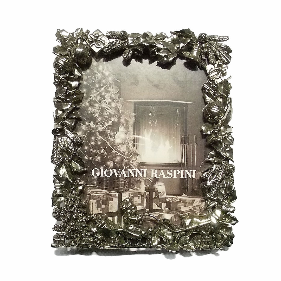 Giovanni Raspini מסגרת חג המולד תמונה 9x11 ס"מ ברונזה לבן B0197