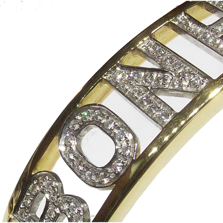 Side bracelet Bonheur rigid 18kt yellow and white gold diamonds 0065BR