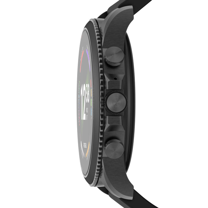 Fossil Smartwatch Gen 6 צפה עם רצועת סיליקון שחורה FTW4061