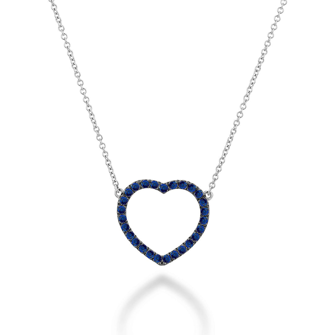 Golay Crew Neck Big Heart With Sapphires
