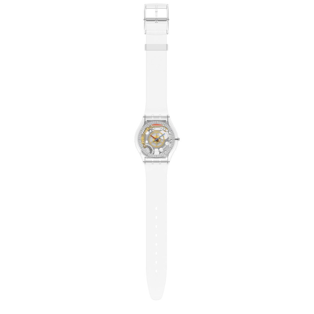 Swatch בבירור מקורי עור עור 34 מ"מ SS08K109 שעון