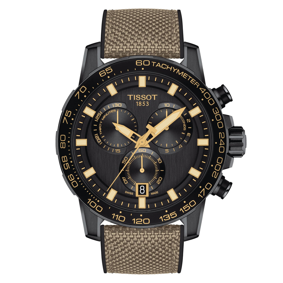 Tissot Supersport Chrono 45 מ"מ שעון שחור קוורץ פלדה גימור PVD שחור T125.617.37.051.01
