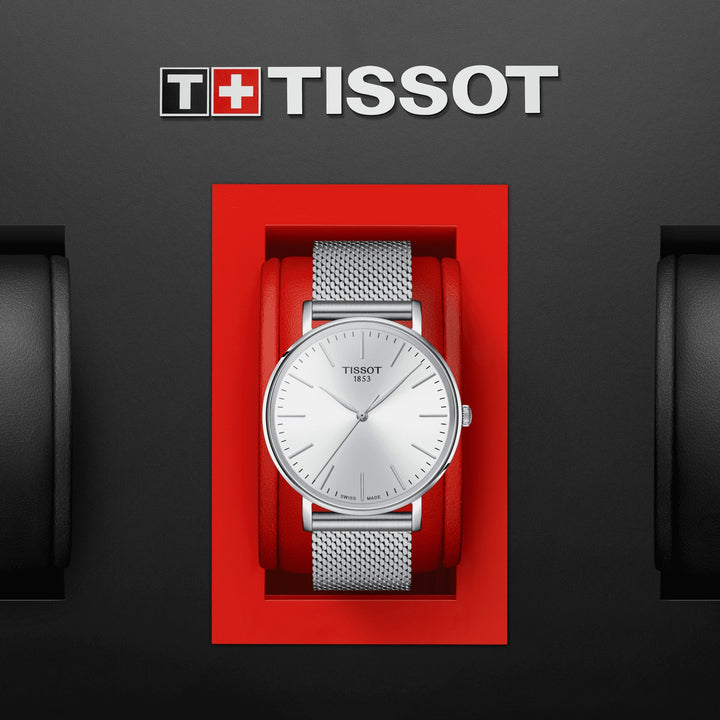 שעון Tistot Eveytime 40 מ"מ פלדת קוורץ כסף T143.410.11.011.00