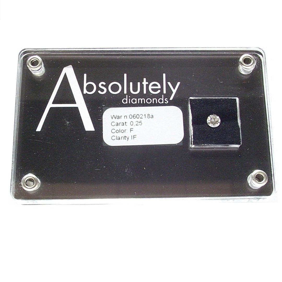 Absolutely Diamonds diamante in blister taglio brillante 0,25 carati colore F purezza IF - Gioielleria Capodagli