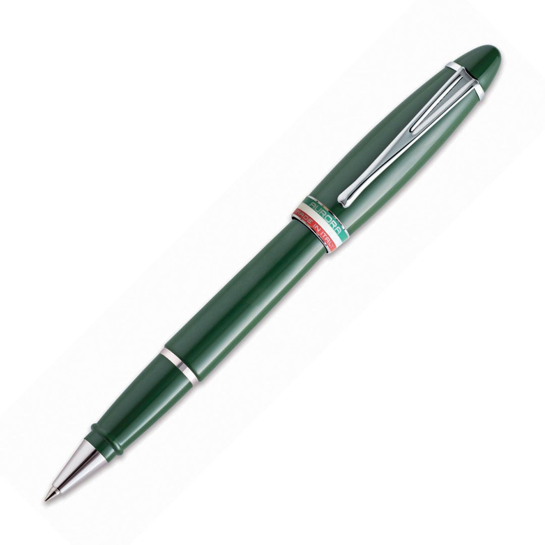 Aurora roller Ipsilon Italia verde anello in lacca tricolore e finiture cromate B77-V - Gioielleria Capodagli