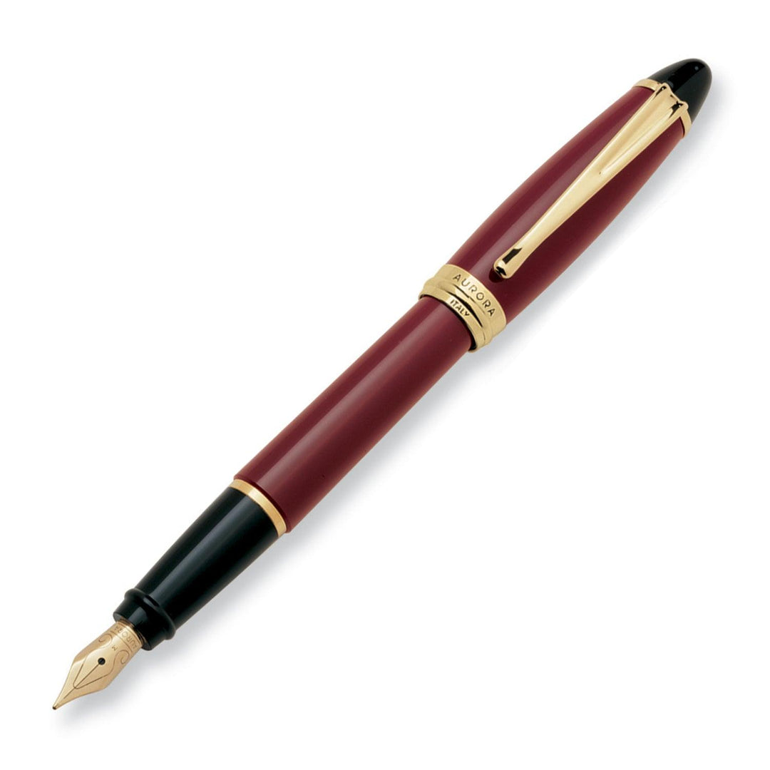 Aurora stilografica Ipsilon De Luxe bordeaux finitura oro punta M B11-X - Capodagli 1937