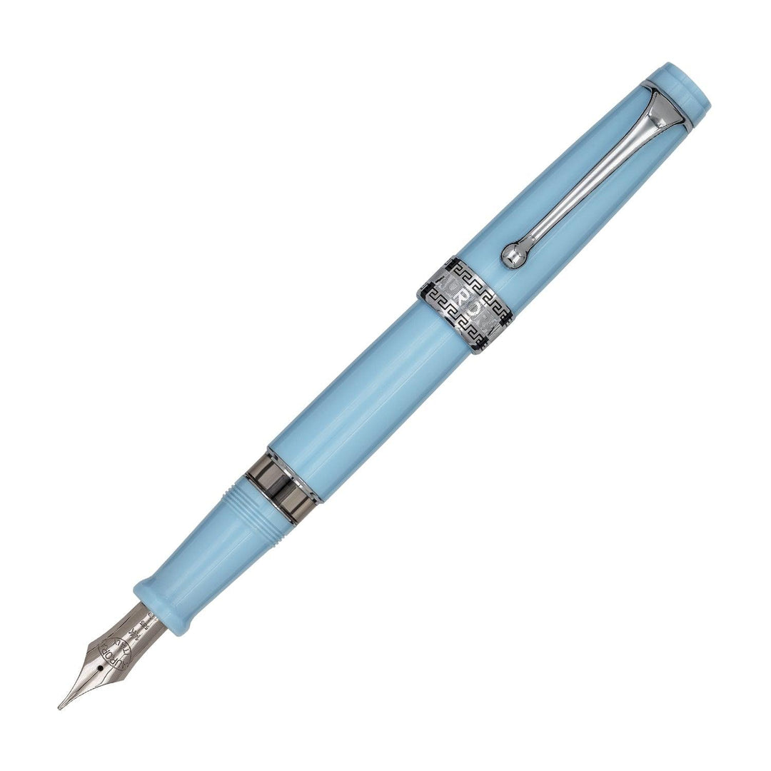 Aurora stilografica Optima Flex cappuccio e corpo in resina azzurra finiture cromate 997-AZFF - Gioielleria Capodagli