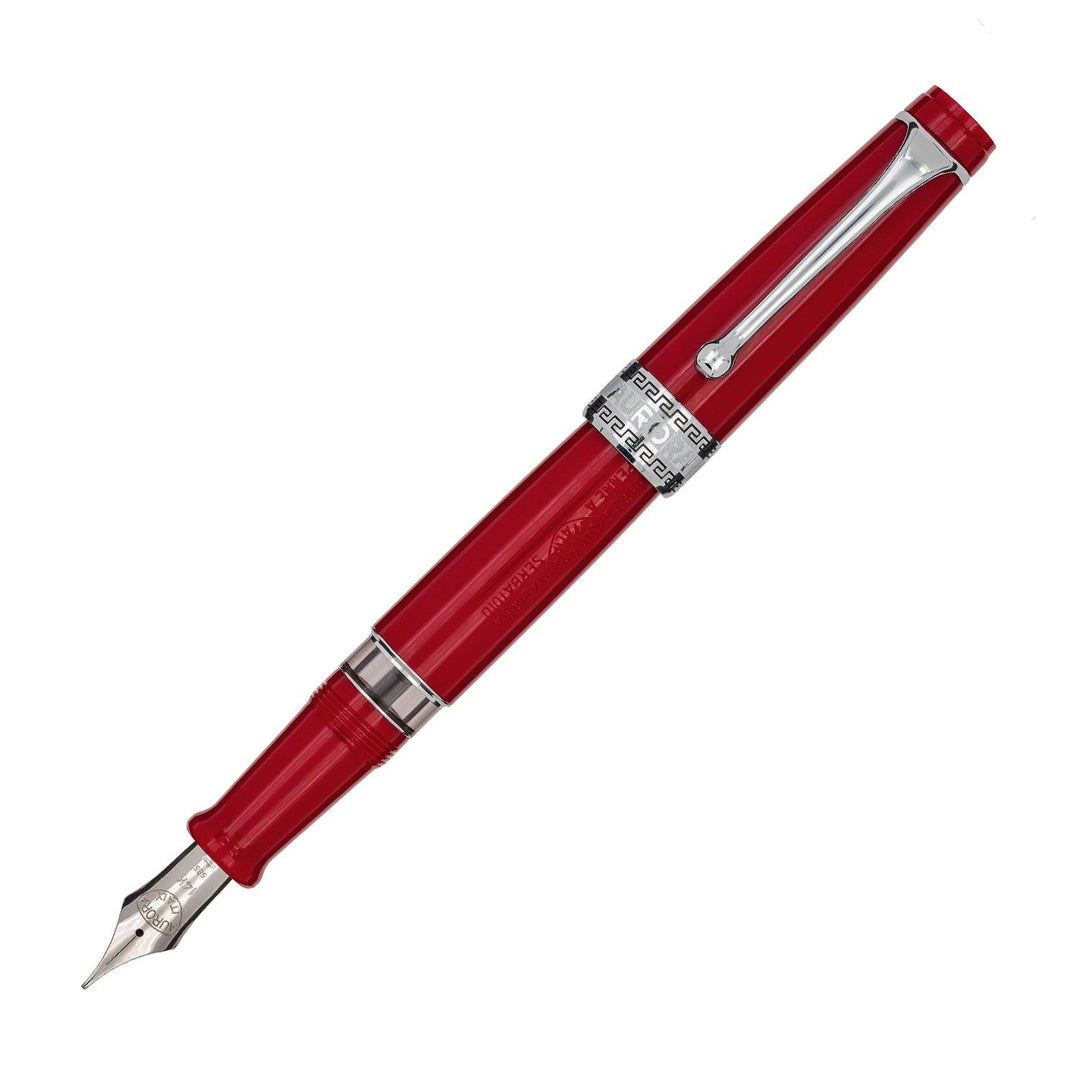 Aurora stilografica Optima Flex cappuccio e corpo in resina rossa finiture cromate 997-ROFF - Gioielleria Capodagli