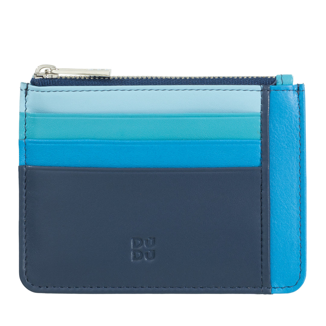 DuDu תיק כרטיסי אשראי בארנק עור צבעוני אמיתי עם רוכסן