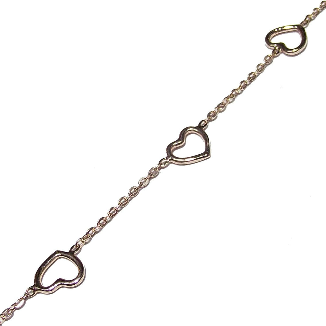 Capodagli bracciale 5 Cuori a filo argento 925 finitura PVD oro rosa CPD-BRA-ARG-0001-R - Capodagli 1937