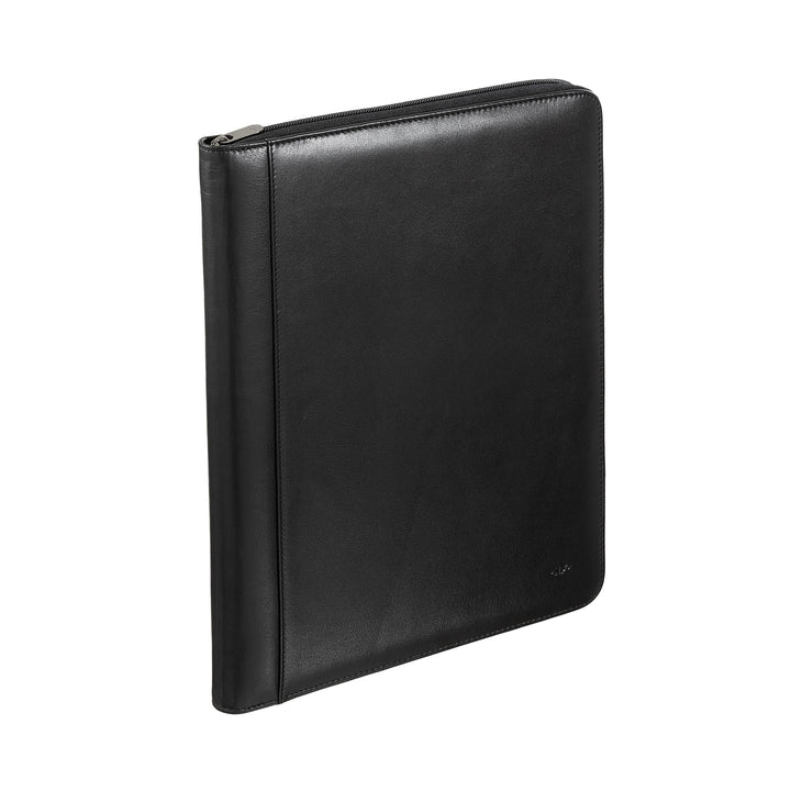 Cloud Leather Folder A4 Leather Document Holder Work Organizer Notepad Holder Pen Holder with Turn Zipper
