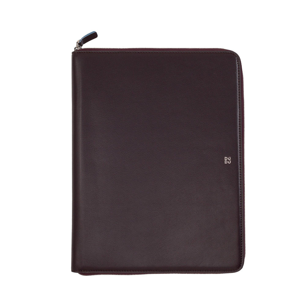 DUDU Cartella Portadocumenti A4 in Pelle Portablocco da Ufficio Cartellina Porta Tablet iPad Multicolore con Zip - Capodagli 1937