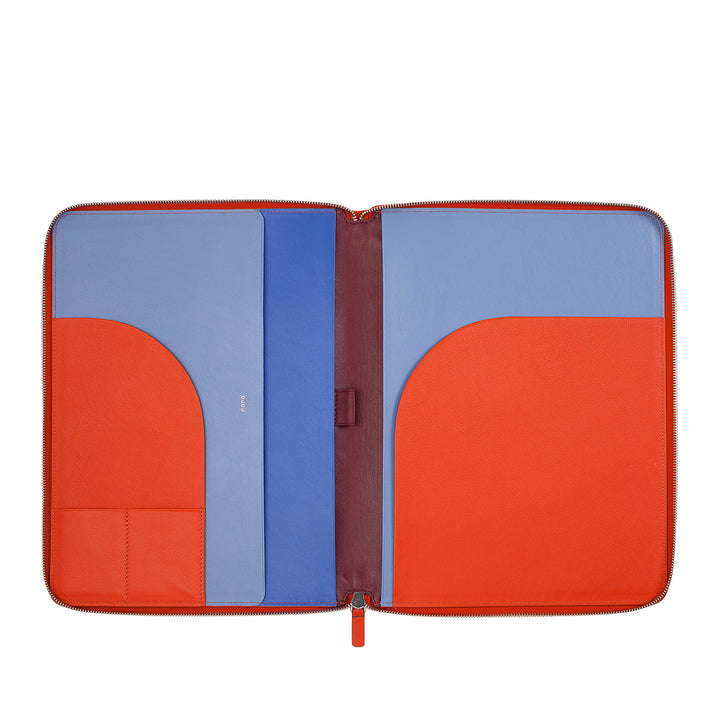 DUDU A4 Leather Document Holder Office Block Holder Multicolor iPad Tablet Holder with Zip