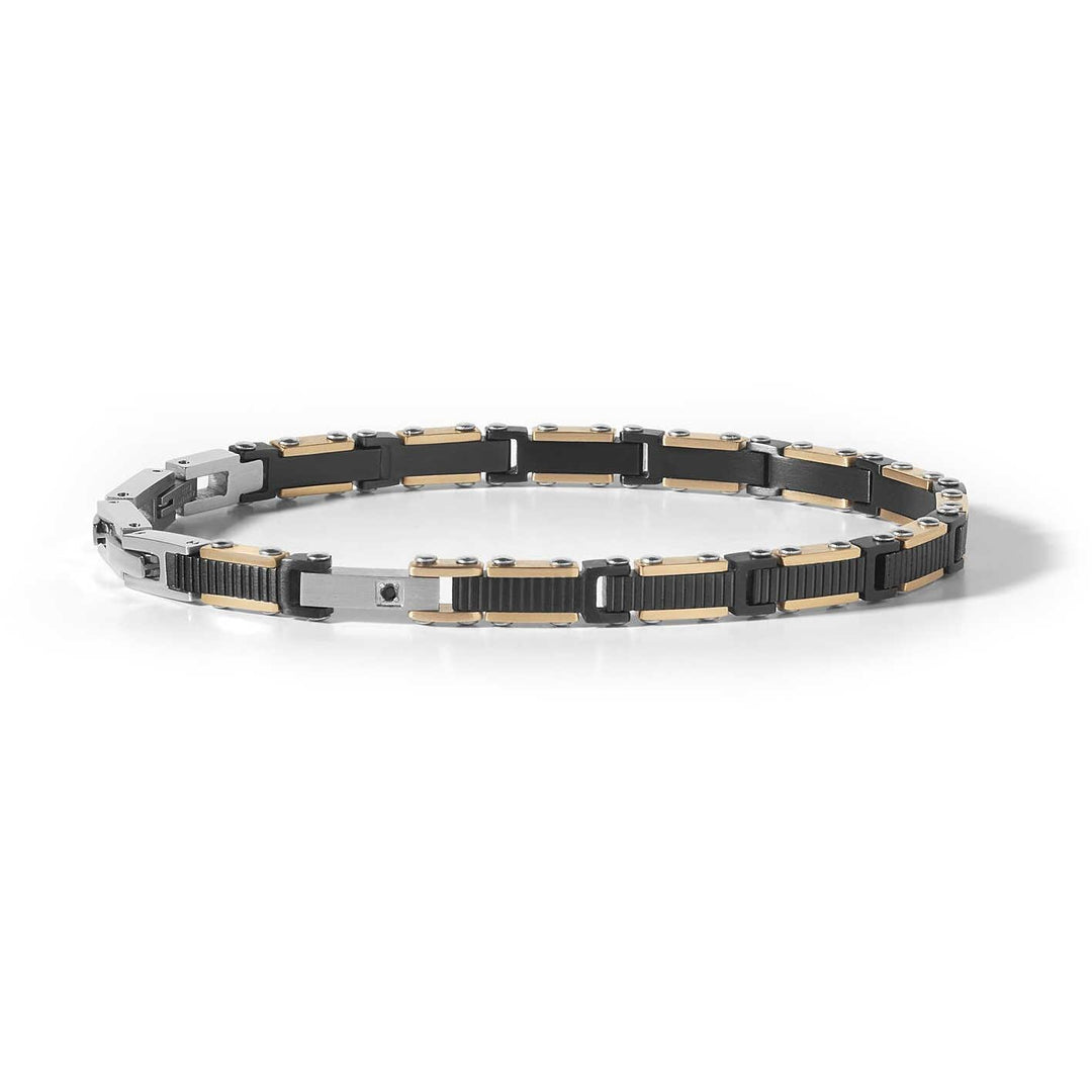 Comete bracciale uomo Cross acciaio PVD rosa e zircone nero UBR 890 - Gioielleria Capodagli