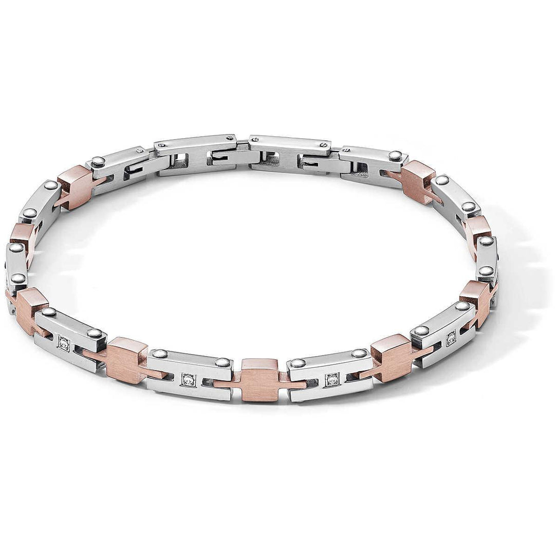 Comete bracciale Zip acciaio e acciaio finitura PVD rosa zircone UBR 1035 - Capodagli 1937