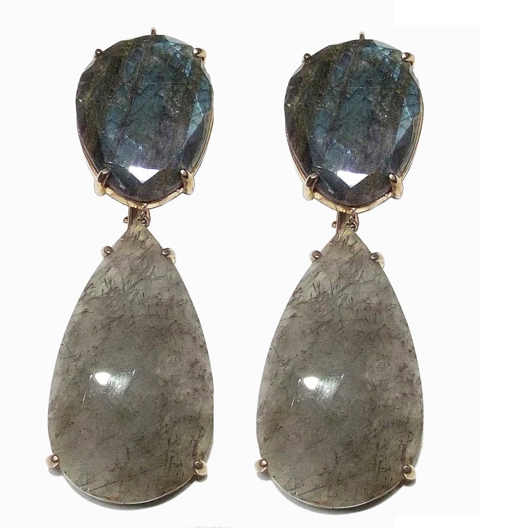 Crisor orecchini argento 925 labradonite quarzo rutilato OR 3888RLQR - Capodagli 1937
