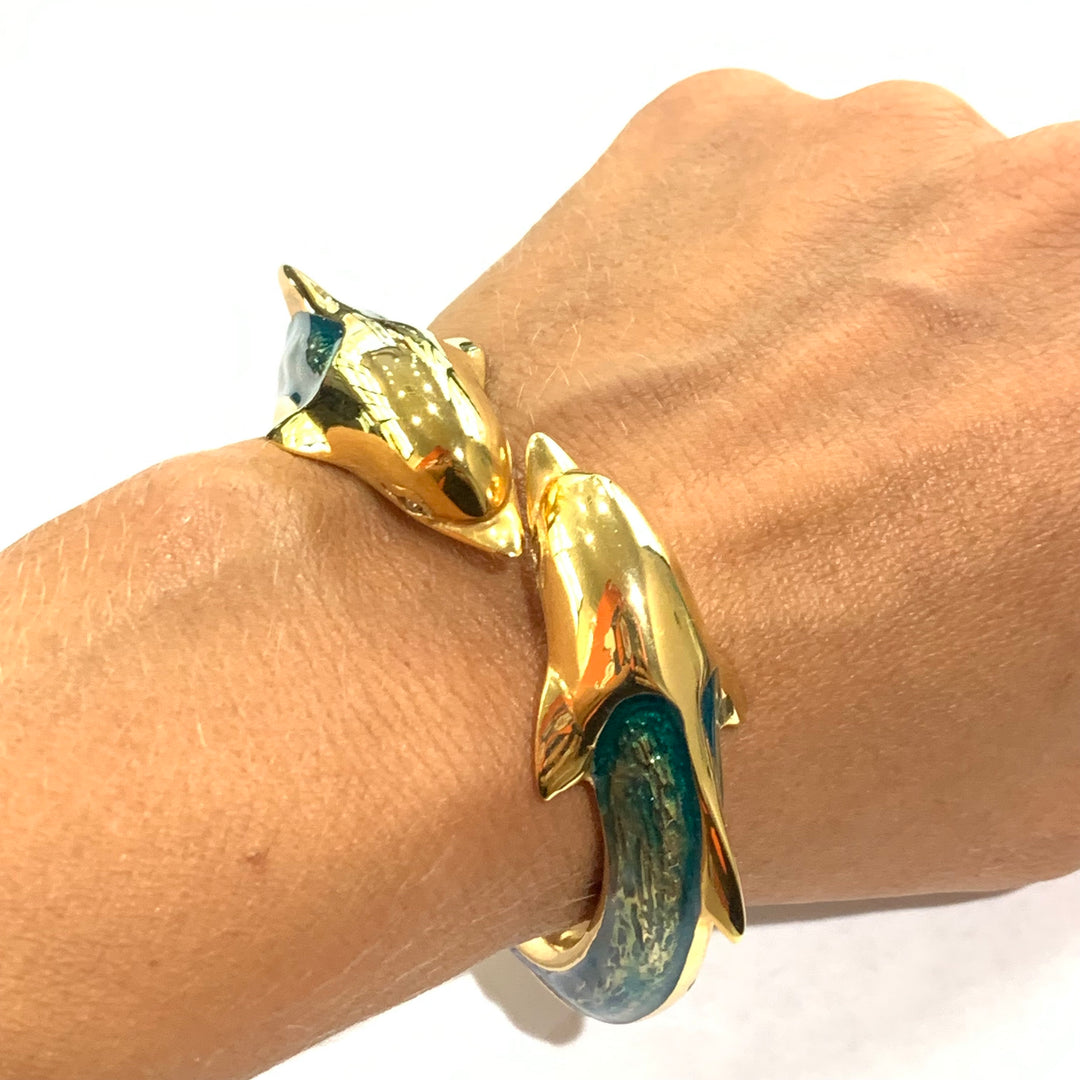 צמיד Capodagli במנטה דולפין ברונזה PVD גימור לק זהב צהוב 00676
