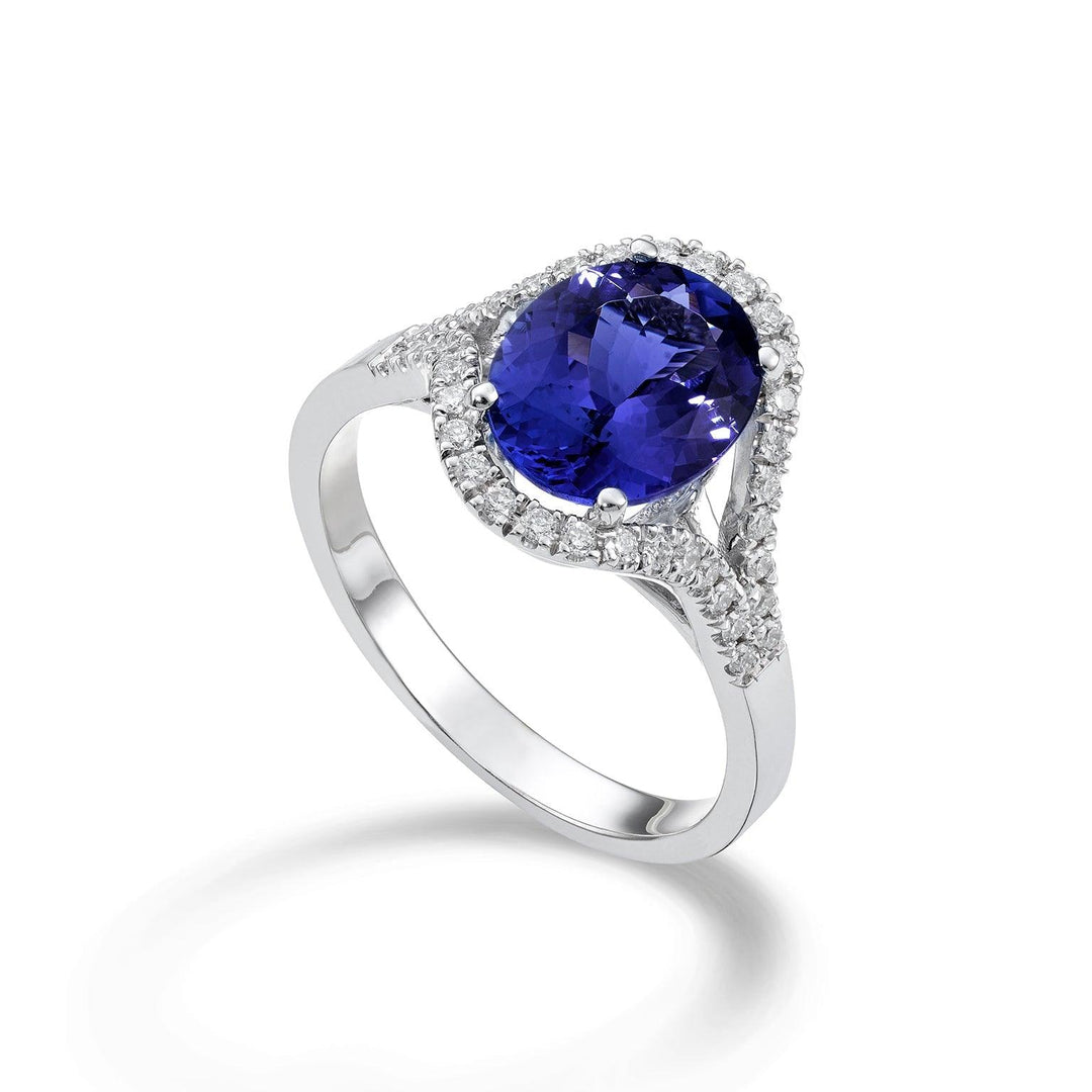 Golay Anello Diamanti e Tanzanite Ovale - Capodagli 1937