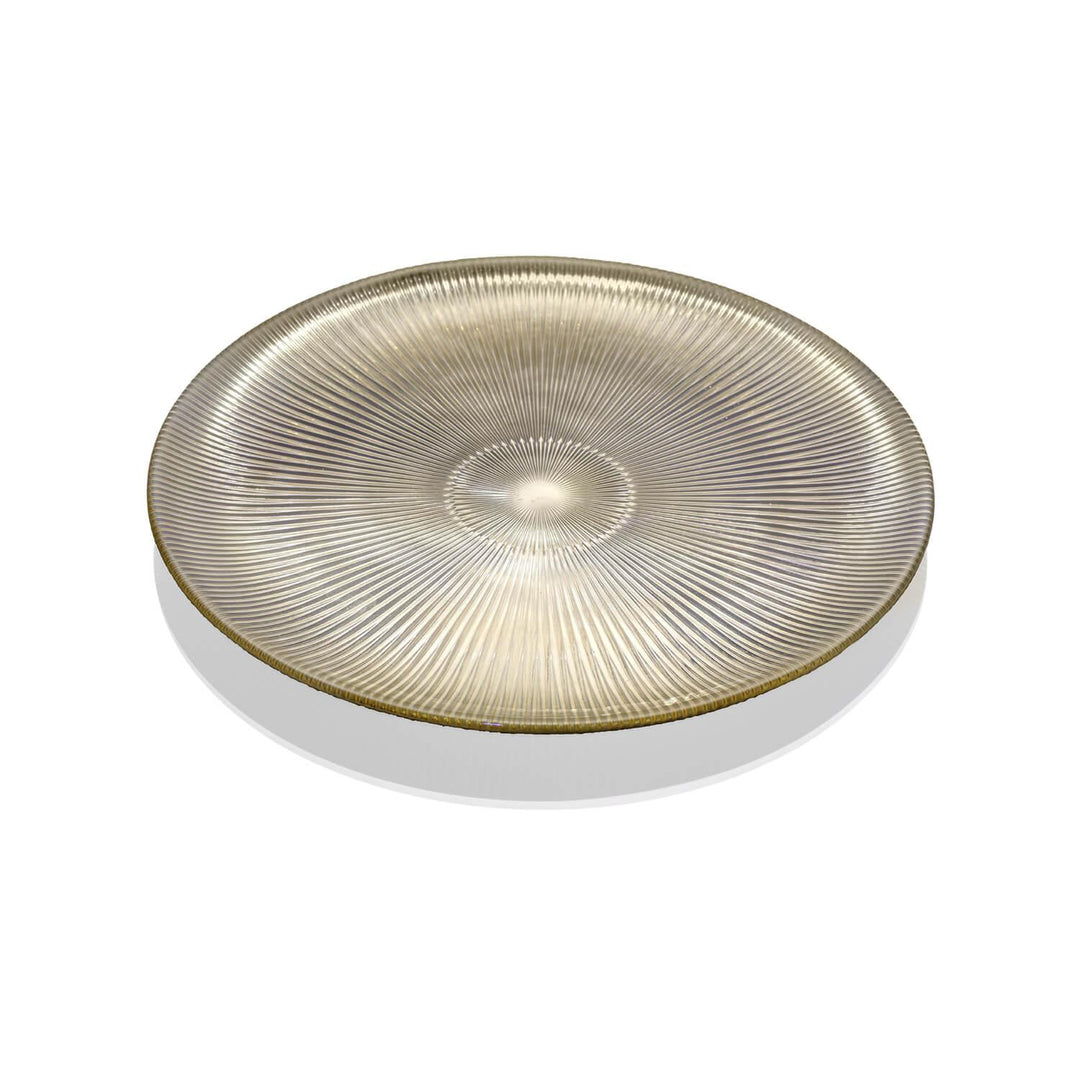Ivv piatto Ishtar 37cm decoro cromo oro champagne 8635.2 - Capodagli 1937