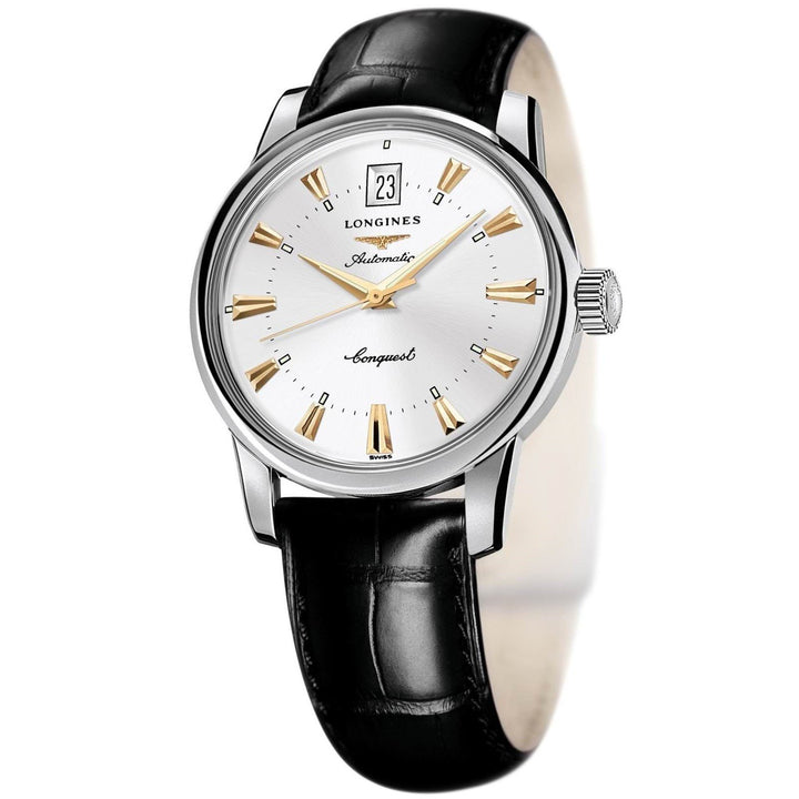 Longines orologio Conquest Heritage 40mm argento automatico acciaio L1.645.4.75.4 - Gioielleria Capodagli
