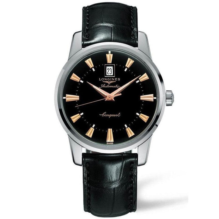 Longines orologio Conquest Heritage 40mm nero automatico acciaio L1.645.4.52.4 - Capodagli 1937