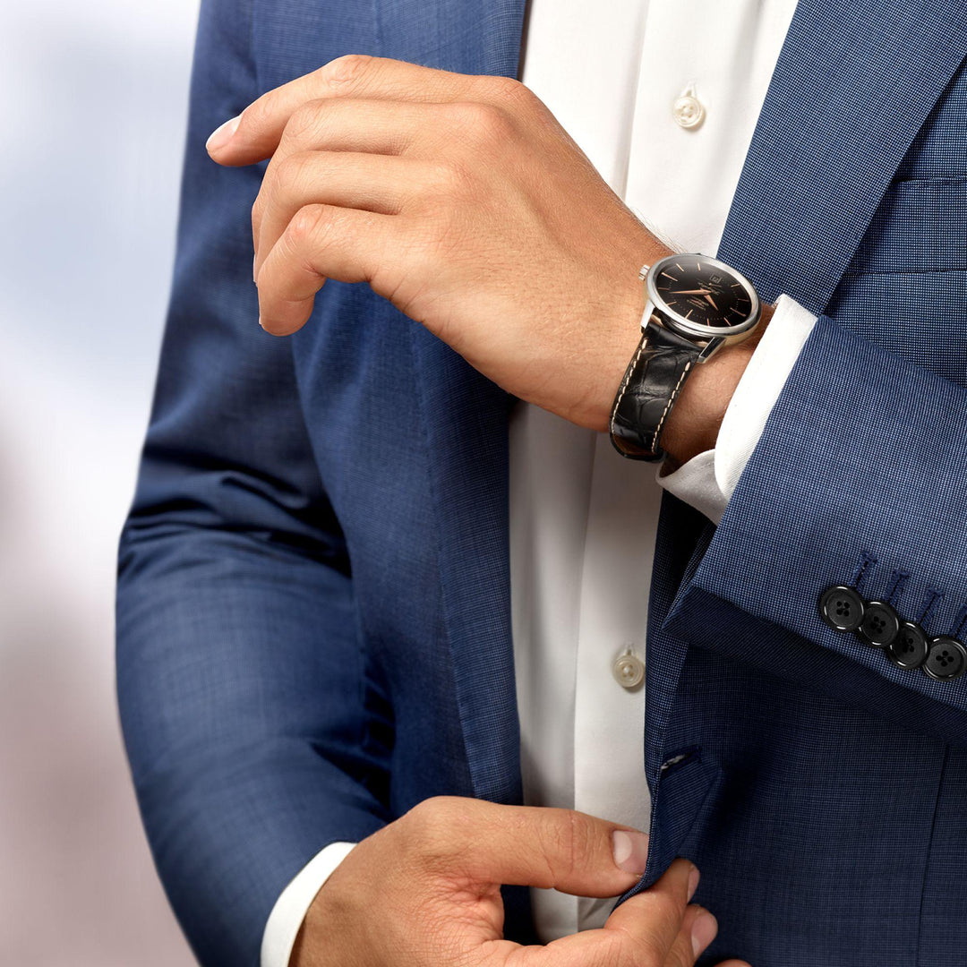 Longines orologio Flagship Heritage 38,5mm nero automatico acciaio L4.795.4.58.0 - Gioielleria Capodagli