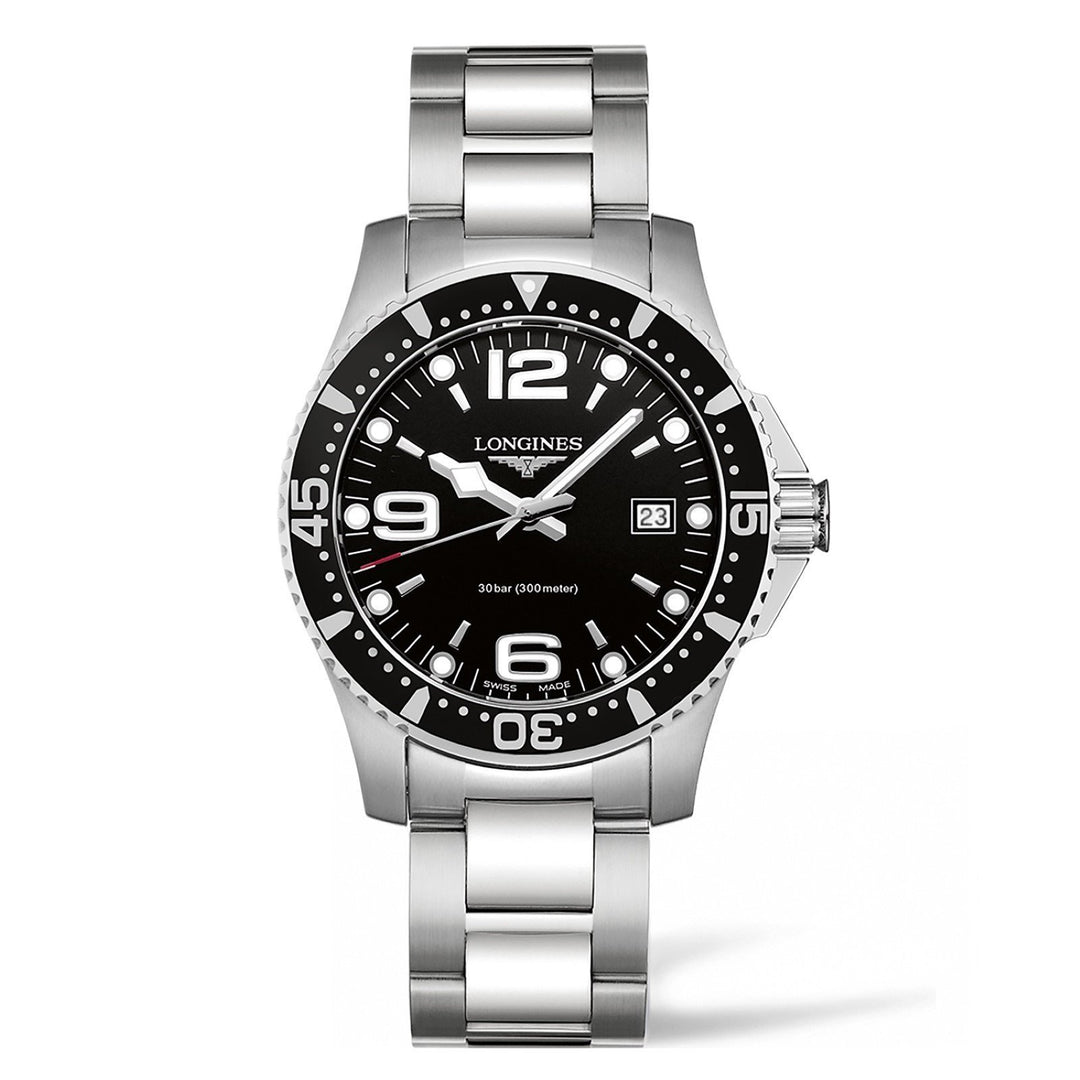 Longines orologio HydroConquest 41mm nero acciaio quarzo L3.740.4.56.6 - Gioielleria Capodagli