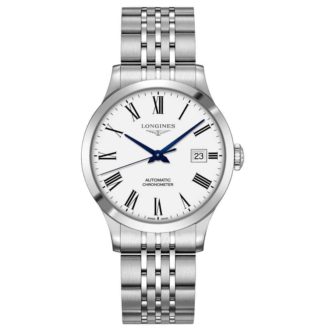 Longines orologio Record Collection 38,5mm bianco automatico acciaio L2.820.4.11.6 - Capodagli 1937