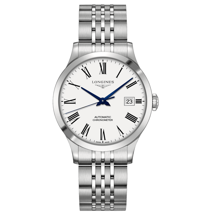 Longines orologio Record Collection 38,5mm bianco automatico acciaio L2.820.4.11.6 - Capodagli 1937