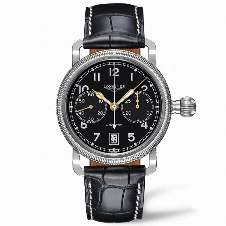 Longines orologio uomo Heritage Avigation Oversize Crown Chronograph 41mm automatico L2.783.4.53.2 - Gioielleria Capodagli