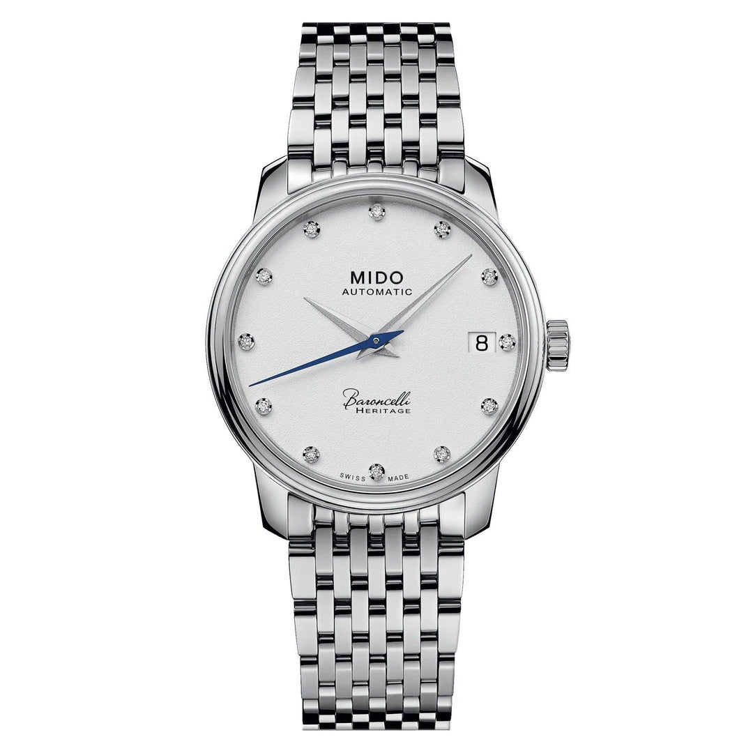 Mido orologio Baroncelli Heritage Lady 33mm bianco automatico acciaio M027.207.11.016.00 - Capodagli 1937