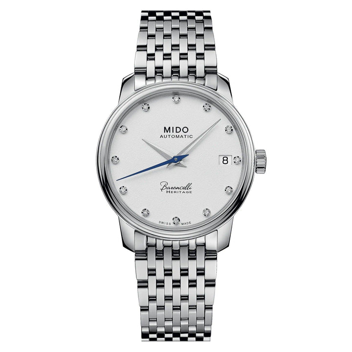 Mido orologio Baroncelli Heritage Lady 33mm bianco automatico acciaio M027.207.11.016.00 - Capodagli 1937