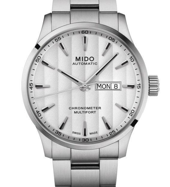 Mido orologio Multifort Chronometer 1 COSC 42mm bianco automatico acciaio M038.431.11.031.00 - Gioielleria Capodagli