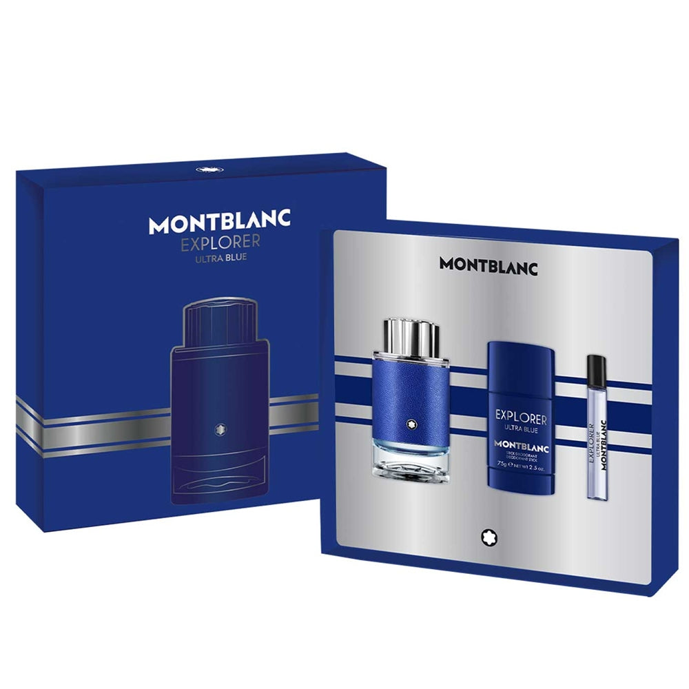 Montblanc Supplorer Ultra Blue Set (EDP 100ML + 7.5ML + Deodorant Stick 75G) 3386460130561