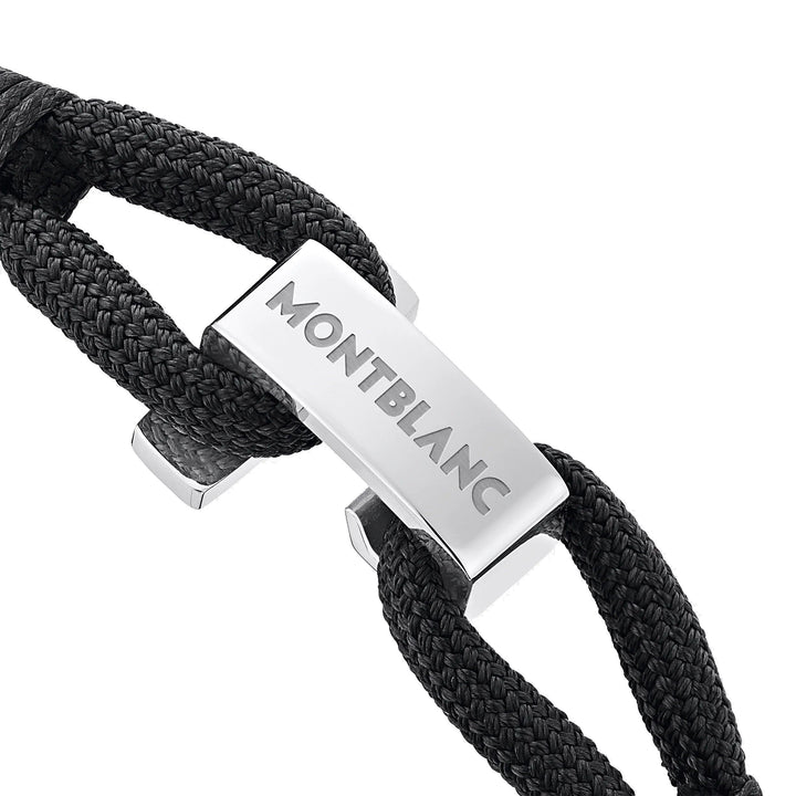 Montblanc bracciale Wrap Me nero in nylon e acciaio misura M 12838263 - Capodagli 1937