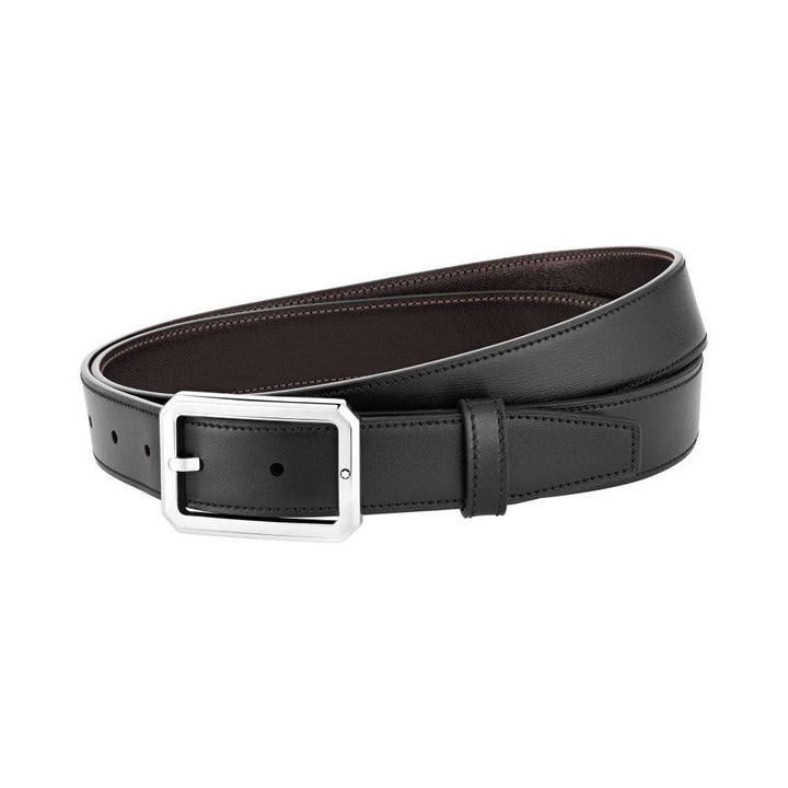 Montblanc cintura 30mm fibbia ottagonale pelle reversibile nero/marrrone 128761 - Capodagli 1937