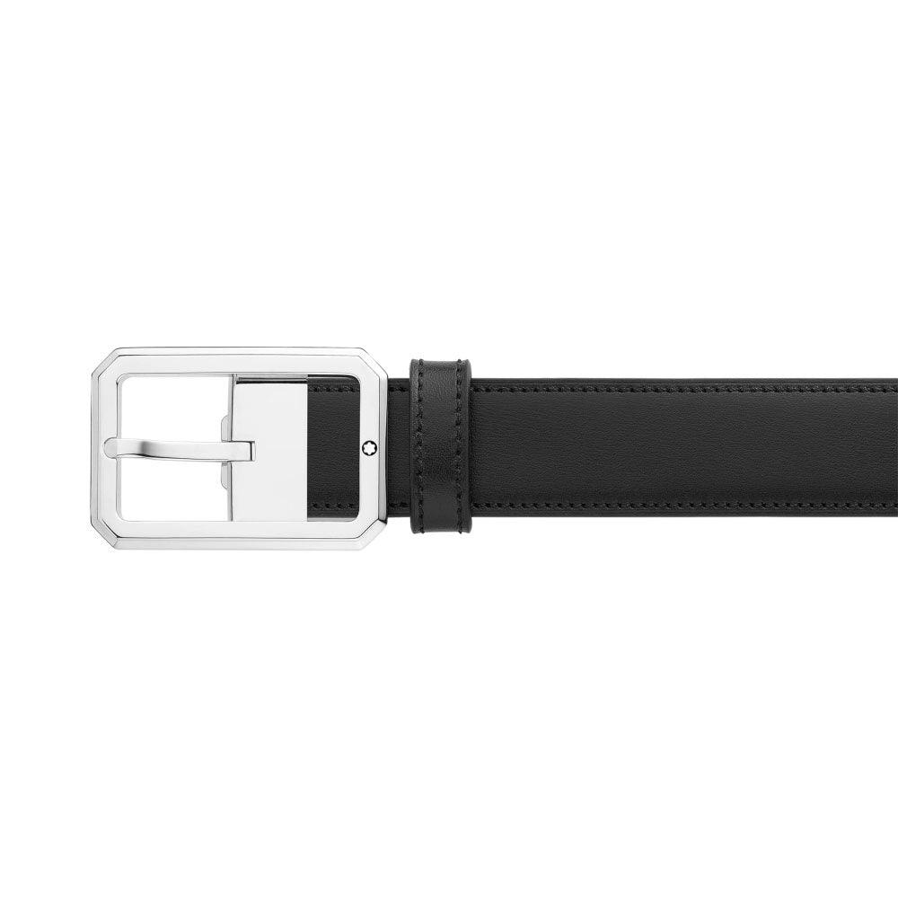 Montblanc cintura 30mm fibbia ottagonale pelle reversibile nero/marrrone 128761 - Capodagli 1937