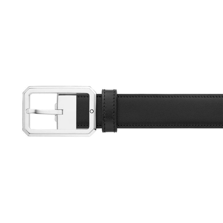 Montblanc cintura 30mm fibbia ottagonale pelle reversibile nero/marrrone 128761 - Capodagli 1937