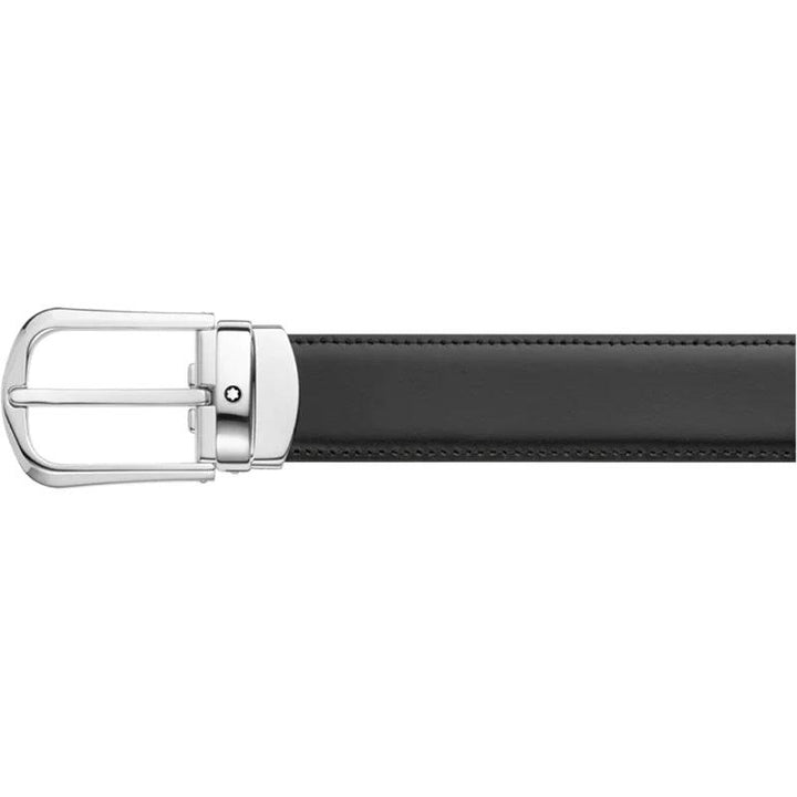 Montblanc cintura uomo elegante nera/marrone 30mm reversibile regolabile 114412 - Capodagli 1937