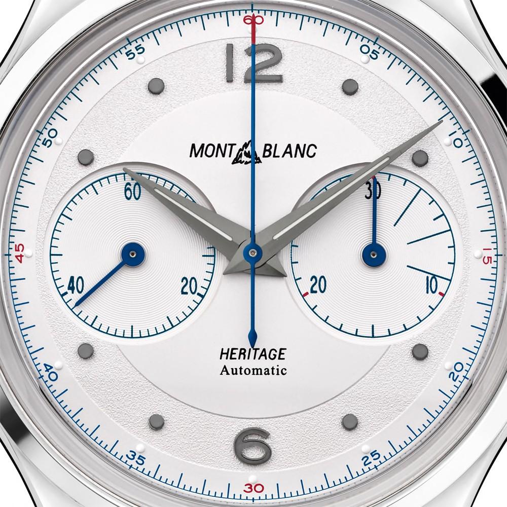 Montblanc orologio uomo Heritage Monopusher Chronograph 42mm automatico alligatore grigio 119951 - Gioielleria Capodagli