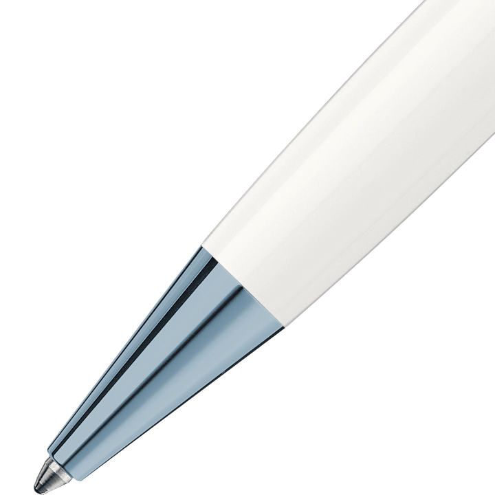 Montblanc penna a sfera Meisterstück Glacier Classique bianca finiture PVD blu 129401 - Capodagli 1937