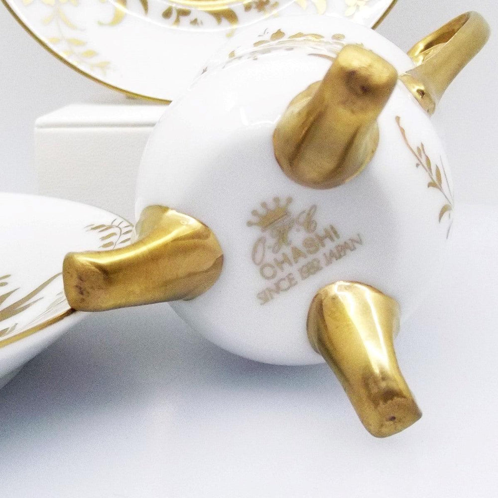 O.H.C. Ohashi set 2 tazzine da caffè decoro oro zecchino porcellana giapponese A-0188 - Gioielleria Capodagli