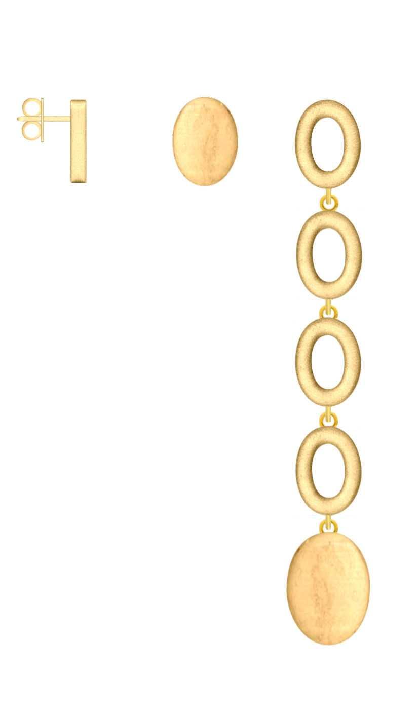 Pitti e Sisi orecchini Geometrika argento 925 finitura PVD oro giallo OR 9491G-5 M - Capodagli 1937
