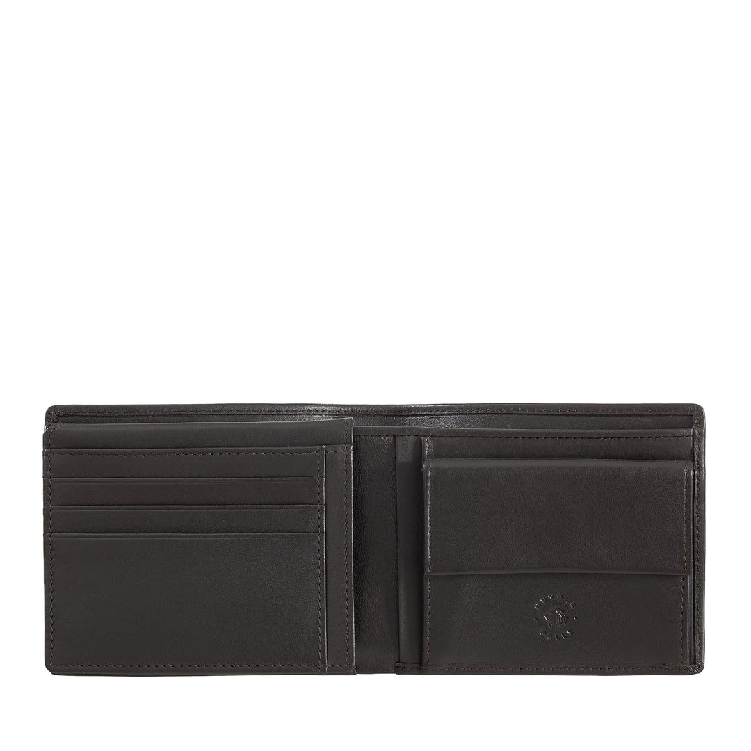 ארנק עור קלאסי של Nuvola עור עם מחזיק דלתות ומחזיק כרטיסי אשראי