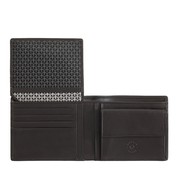 ארנק עור קלאסי של Nuvola עור עם מחזיק דלתות ומחזיק כרטיסי אשראי